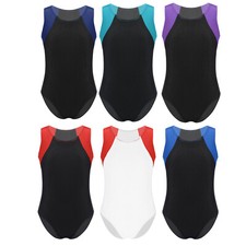 Kids Gymnastics Gym Activewear Athletic Leotard Dancing Girls Boys Sleeveless