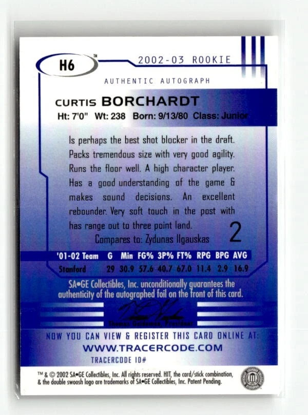 2002 Sage Hit - #H6 Curtis Borchardt Auto TS1 - Image 2 of 2