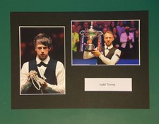 JUDD TRUMP - SNOOKER ICON & WORLD CHAMPION SIGNED A4 MOUNT +COA