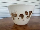 Vintage Fire King Fred Press Gold Roses Flowers Splash Proof BOWL