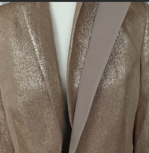NWT Akris Rose Gold Glitter Caramel Carry Jacket Blazer Size 10 $3995 - Picture 4 of 7