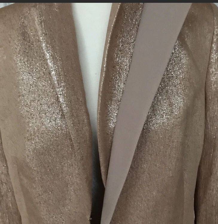 NWT Akris Rose Gold Glitter Caramel Carry Jacket Blazer Size 10 $3995 - Image 4 of 4