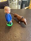 1950's S.A. Reider & Co. ~ Dachshund Dog Bobble Tail & Head & Magneto Girl Toy