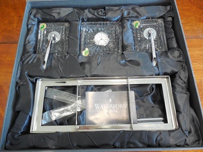 Waterford Crystal Executive Desk Set Pens Clock In Original Box