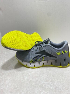 Reebok Zig Dynamica 2.0 Mens Gray Yellow Lace Up Athletic Running Shoes Size 6