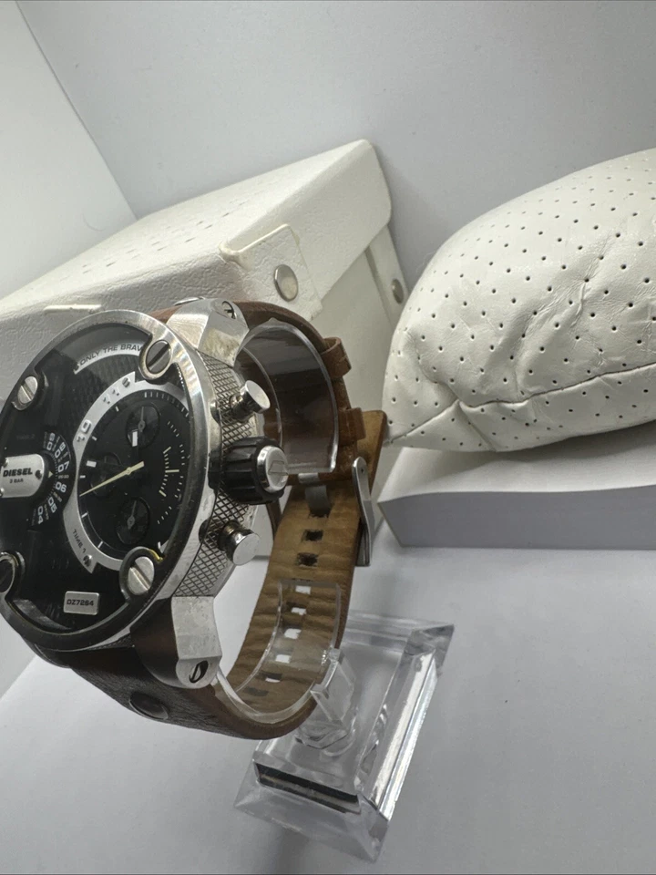 Diesel DZ7264 Reloj Pulsera Hombre Little Daddy Marrón Cronógrafo Correa Cuero Foto 4 de 4