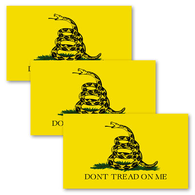 Anley 5''x3'' Don't Tread on Me Decal - Car Reflective Bumper Stickers (3 Pack)