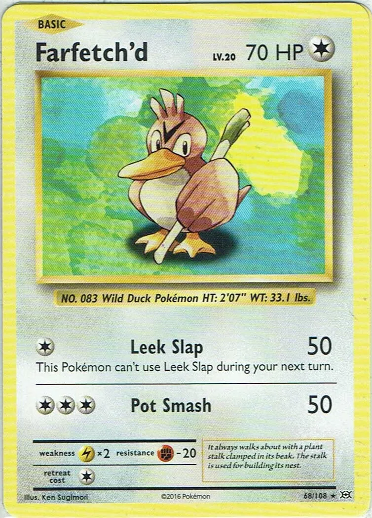 Pokemon Karte TCG XY Evolution Nr. 68/108 Farfetch'd englisch