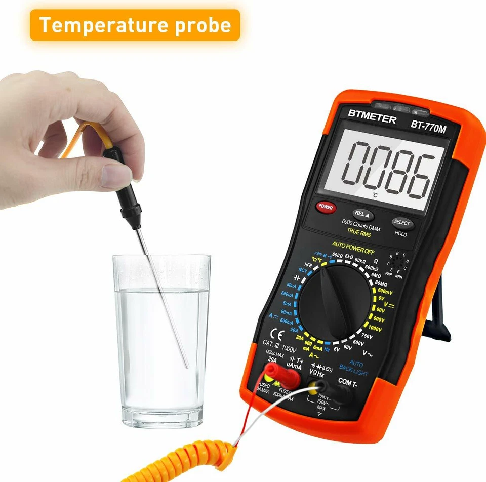 BTMETER Digital Messtechnik-Multimeter AC/DC 20A Amperemeter Voltmeter Multimete - Bild 3 von 4