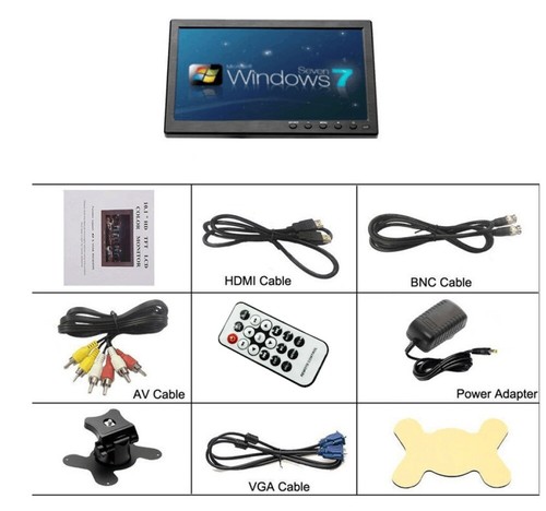 10.1 inch LCD Monitor Mini TV Computer Display PC TV Display BNC/AV/VGA/HDMI - Picture 8 of 8