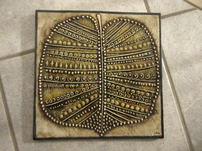 Lisa Larson Keramik Kachel Fliese 22,5x22,5 cm TOP Gustavsberg Schweden