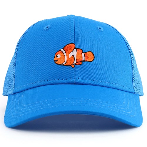 Youth Kid's Clown Fish Patch Youth 6 Panel Trucker Baseball Cap - FREE SHIPPING - Picture 14 of 23