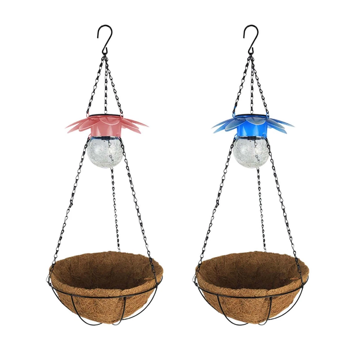 Solar led top hanging basket light