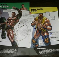 Wwe Ultimate Superstar Guide Razor Ramon Scott Hall Randy Orton dual signed page