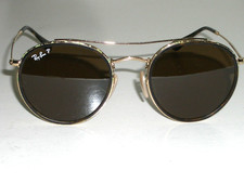 RAY BAN RB3647-N 51 22 145 BROWN POLARIZED CRYSTAL ROUND AVIATOR SUNGLASSES