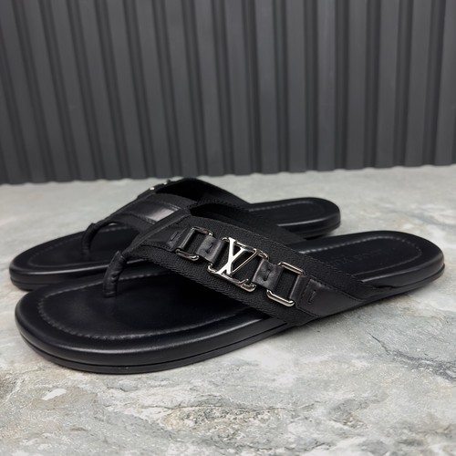 Louis Vuitton Thong Sandals Logo Black Leather 9 LV or 10 US or 43 EUR - Picture 12 of 21
