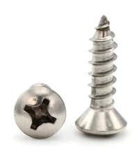 #12 Sheet Metal Screws - 316 Stainless Steel Phillips Oval Head - Select Size
