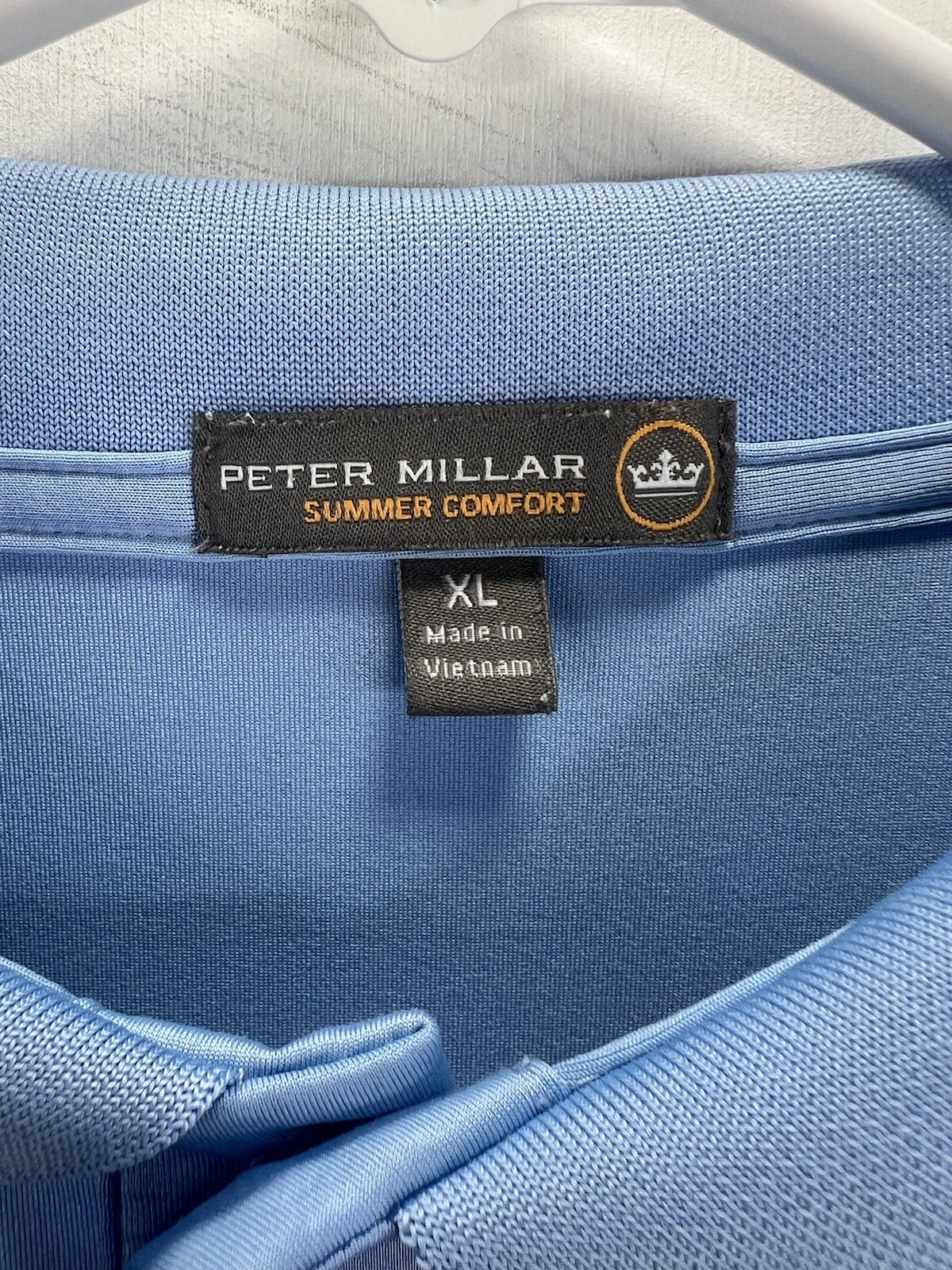 Peter Millar Men's Summer Comfort Blue Polo SZ XL Short Sleeve "No Logo"