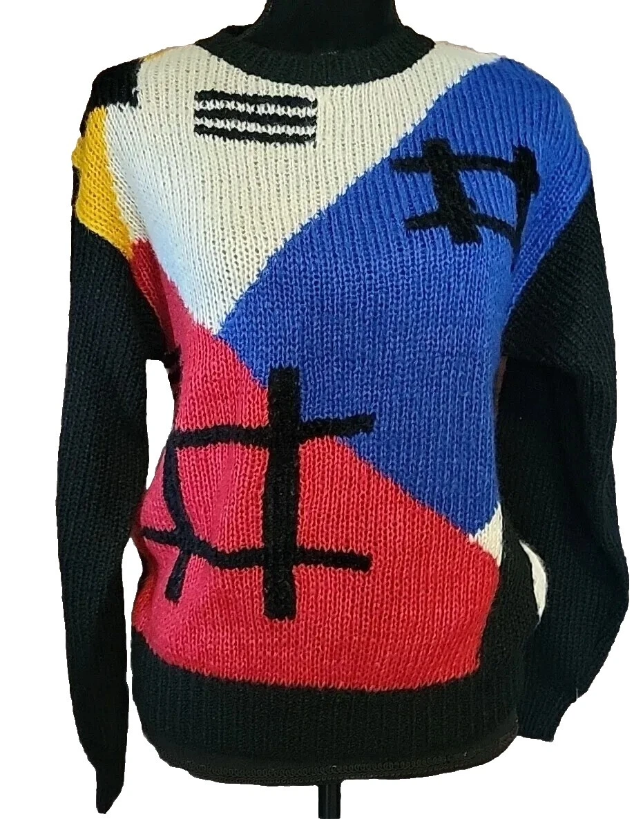 Ropa Vintage 1980s geométrica de mezcla de lana para Mujeres