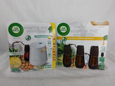 Air Wick Essential Mist Coconut & Fresh Pineapple Diffuser Starter Kit 3 Refills