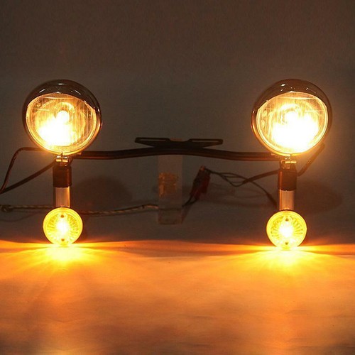Headlight Passing Spotlight Assembly Spot Fog Light Bar Turn Signals Bracket Kit - Picture 7 of 10