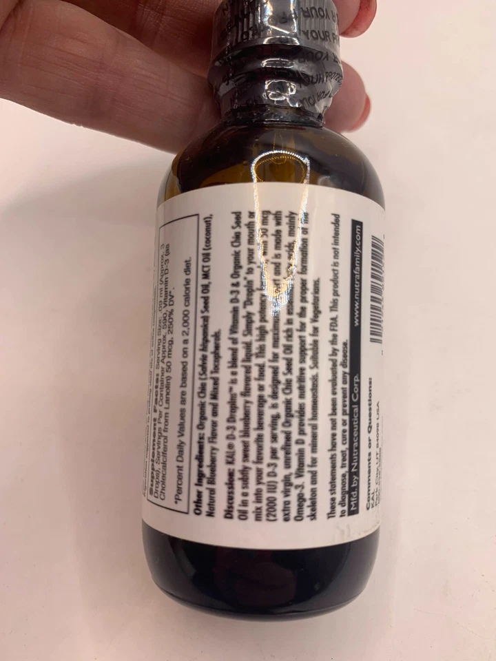 KAL Brand Liquid D-3 Vitamin Drops 50 mcg 2000 IU Grape Flavor 1.8 Fl Oz - Image 4 of 4