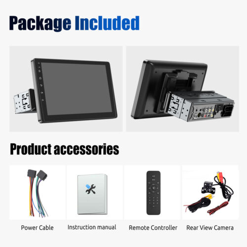 9" Single DIN Wireless Apple CarPlay & Android Auto Car Stereo USB HD Radio +CAM - Picture 16 of 16