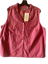 Nwt! Vtg Women’s Sleeveless Vest Sz M Medium Y2k Flowers 90s Cottage Core