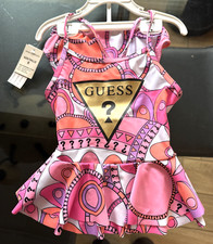 Guess Kids Swimsuit Tankini  Bottom Pink Geometric Girls Size 6 NWTS xbbc