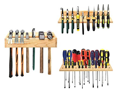 3er Pack Wandhalterung Metall Schraubendreher Zange Organizer Hammer Rack Werkzeug Aufbewahrung - Bild 1 von 8