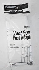 Yardworks Wood Fence Post Adapter 2-3/8" Galvanized Steel w Hardware 171-5515