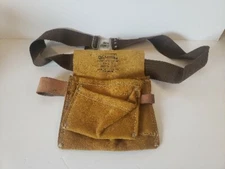 Oklahoma Leather Co Tool Belt Distressed Single Pouch #OKA489WB Made In USA VTG