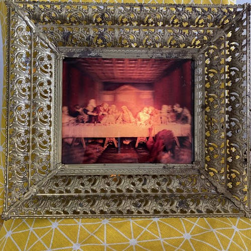 Vintage: Last Supper. Tabletop 3-d Portrait Of Last Supper . Very Old. Electri - Picture 24 of 24