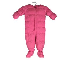 BABY GAP WARMEST SNOWSUIT SNOW SUIT FLEECE LINED HOT NEON PINK 18-24 MONTHS
