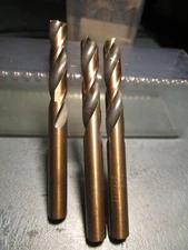 (3) Ltr E HSS 135° Split Point Black & Gold Heavy Duty Screw Machine Drill