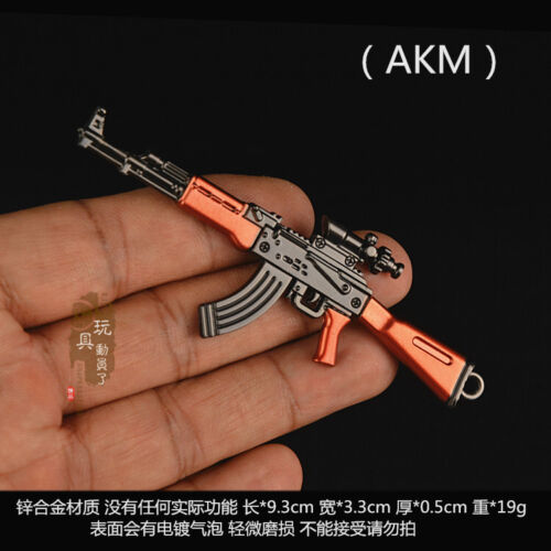 Mini gun model 98k carbine AWP sniper AK47 alloy keychain pendant soldier access - Picture 3 of 47