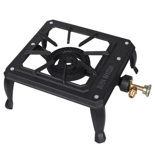 Single Portable Burner Cast Iron Propane LPG Gas Stove Outdoor Camping Cooker