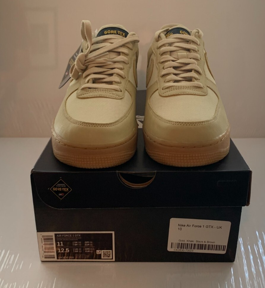 Size 11- Nike Air Force 1 Low x Gore-Tex Gold 2019 | eBay