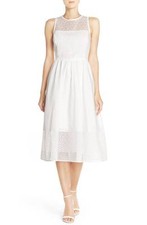  ELIZA  J  Embroidered Cotton Fit & Flare Dress ( Size 4)