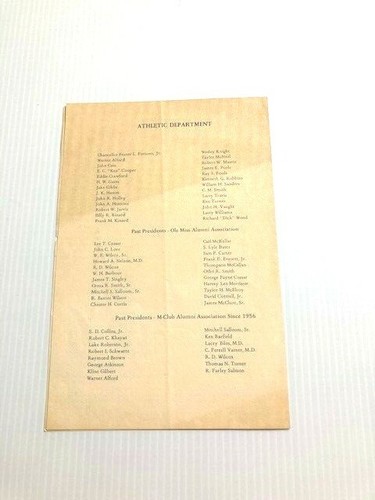 3/25/1972 Mississippi Ole Miss Awards Banquet Program Norris Weese - All Sports - Picture 3 of 3
