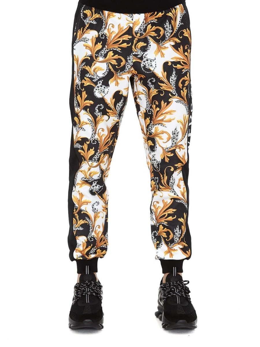 【送料&関税込】Versace Baroque Pants VERSACE Acanthus yellow & blacknbarocco baroque track pants