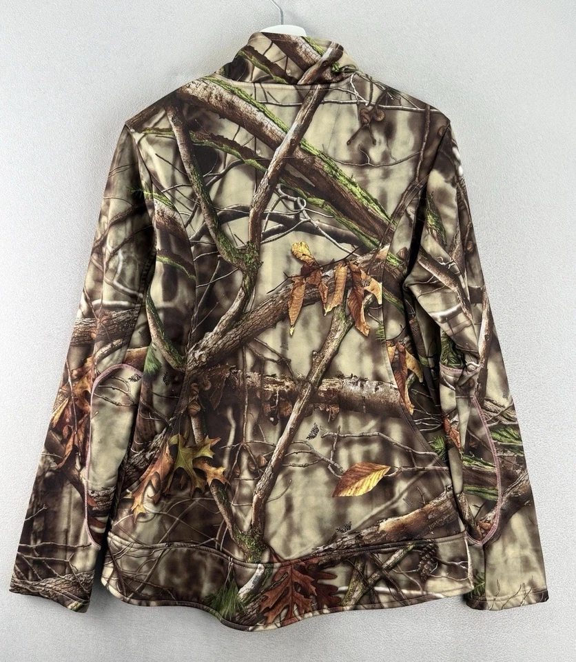 Huntworth Women's Sz XL Oaktree Camo Hunting Full Zip Camo Fleece Sweater Jacket - Image 3 of 4