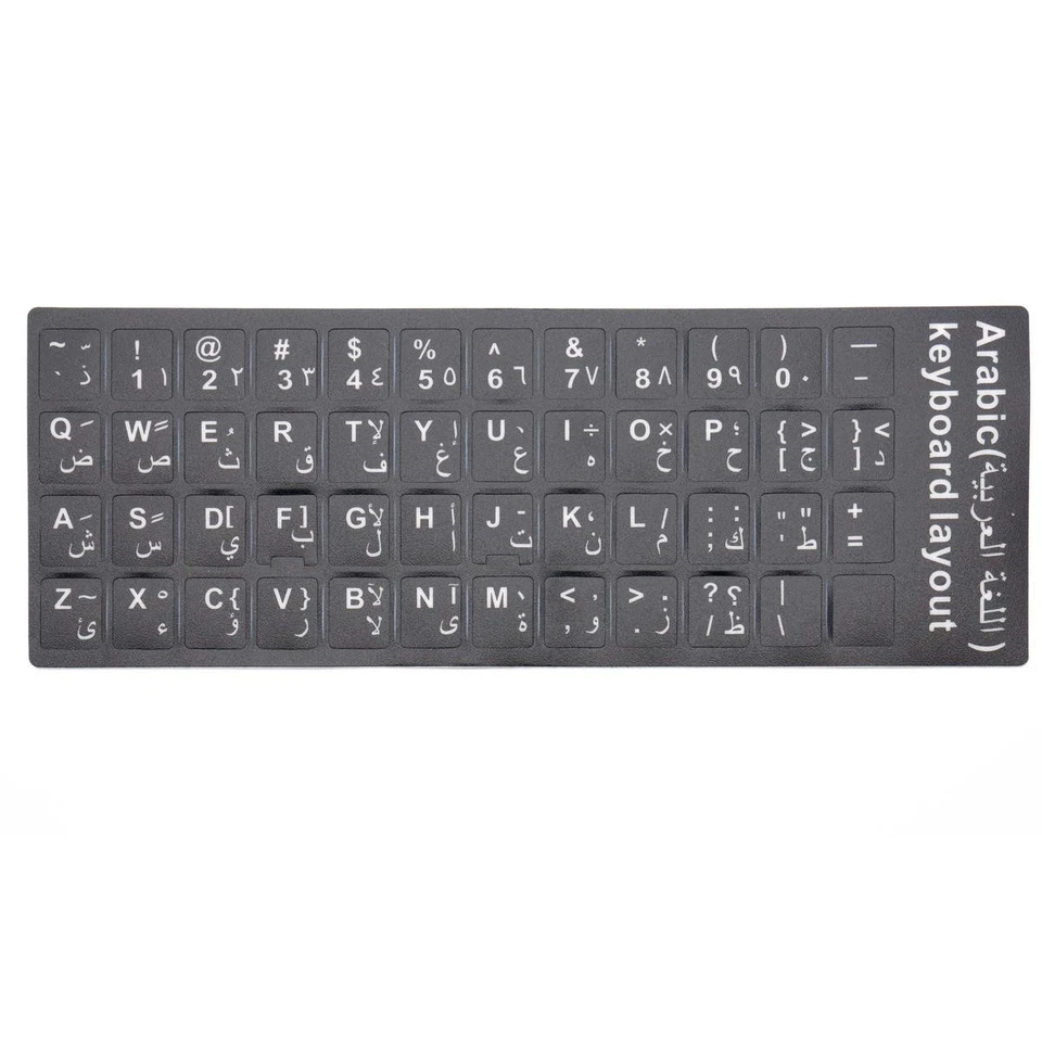 Adhésifs Clavier Noir Layout Arabe Qwerty Layout Lettres PC Portable 13X11MM - Photo 1/2
