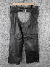 Pro-Rider Leather Motorcycle Chaps Black Size 40 USA Made Biker Riding Pants Dm