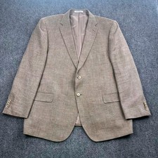 Joseph Abboud Reda Linen Wool Blazer Mens 50R Tailored Fit Tan Brown Sport Coat