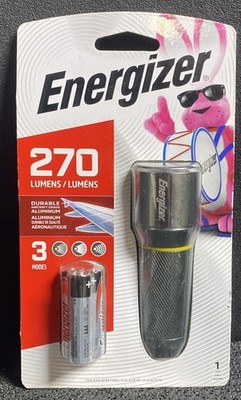 Energizer 270 Lumens Aircraft Aluminum Compact Metal Flashlight with Batteries