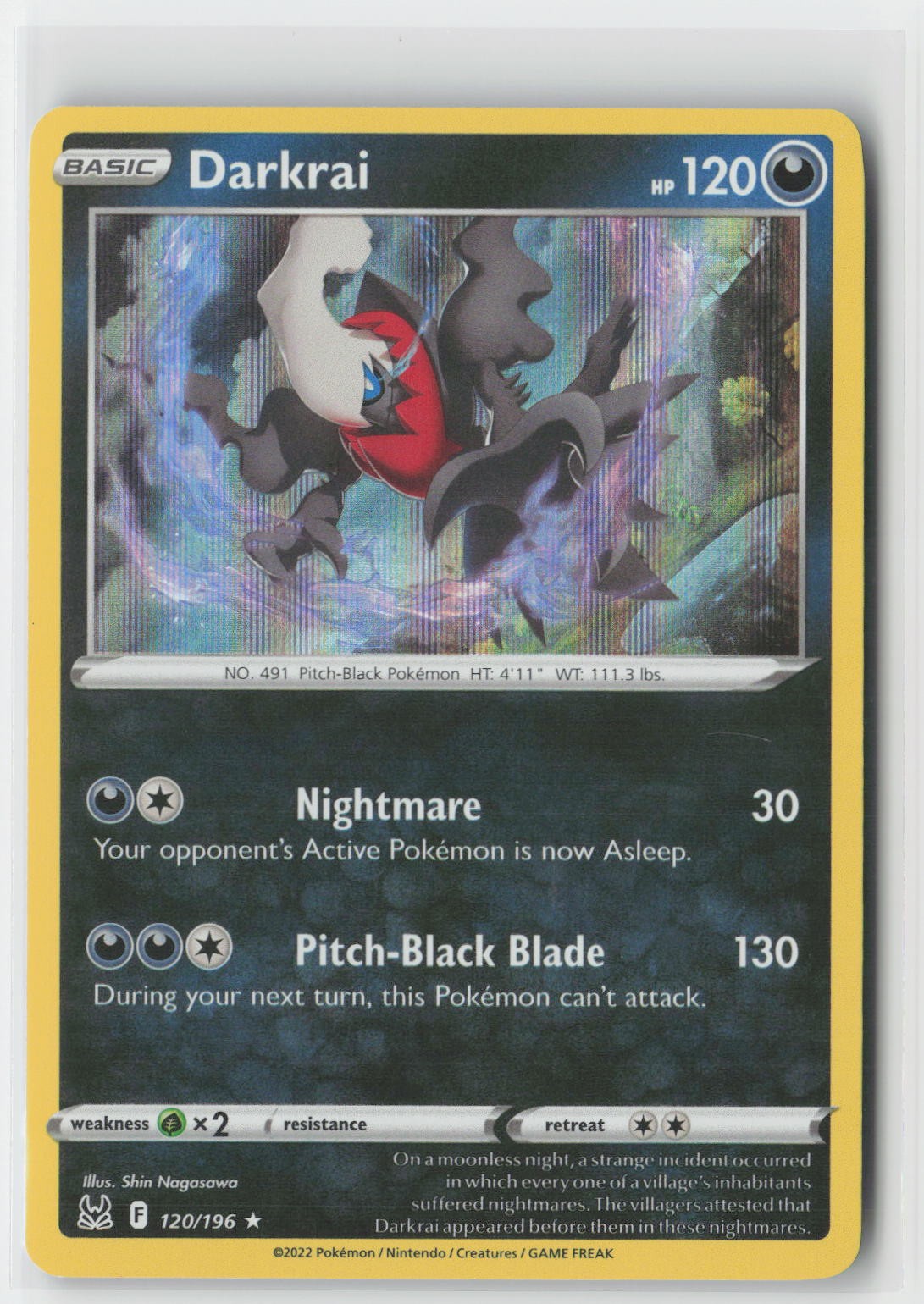 DARKRAI HOLO RARE LOST ORIGIN 120/196 NM POKEMON