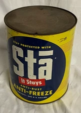 Empty STA Anti Freeze One Gallon Advertising Can