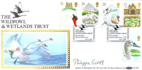 Philippa Scott, Wildfowl Wetlands Guaranteed Hand Signed '93 FDC First Day Cover