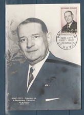carte  1er jour président René Coty  76 Le Havre   1964